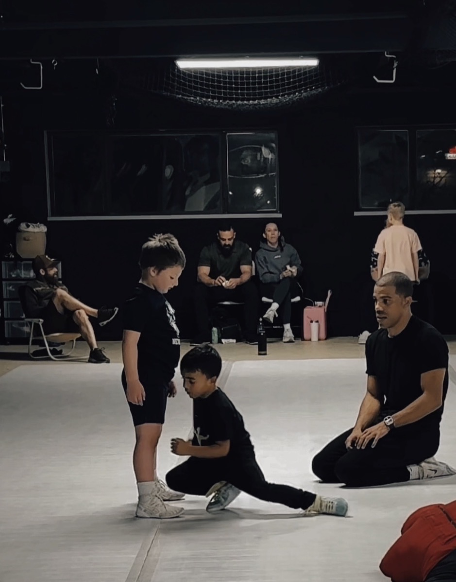Coaching young wrestlers